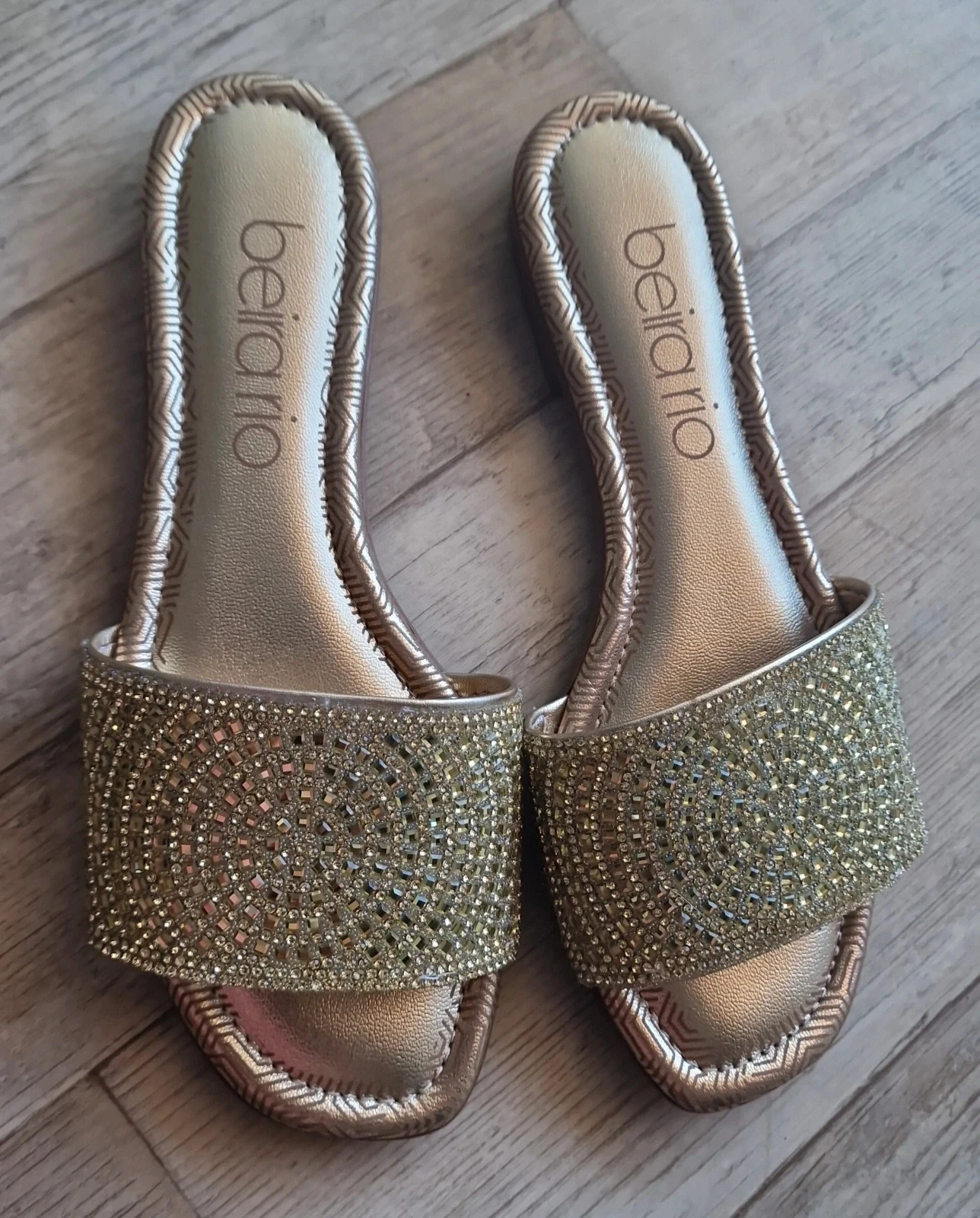Beira Rio gouden sandalen met strass, maat 37 (geschikt voor maat 36) – photo 2